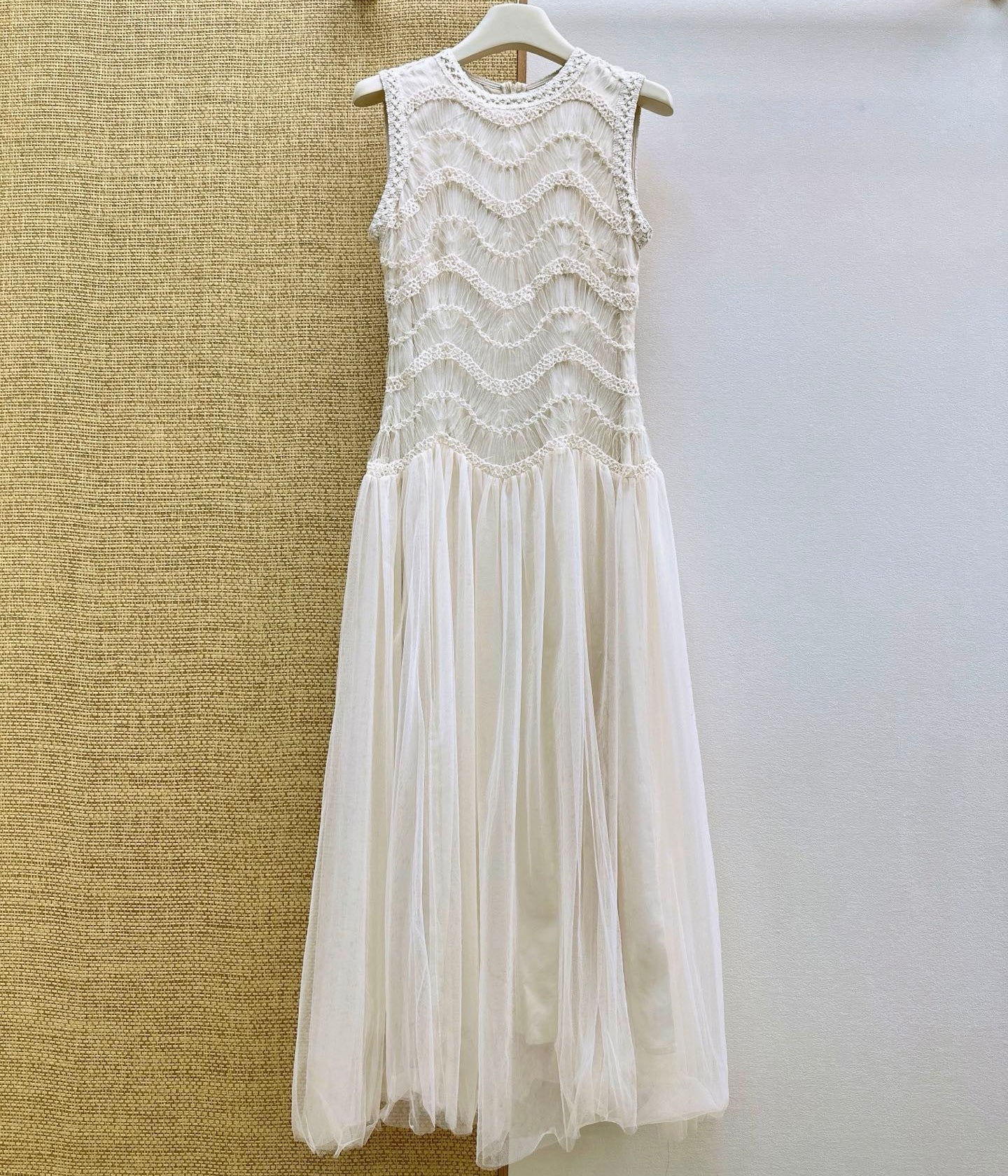 dior cream dress Christian Dior Cream Cashmere Double Breasted Mini Dress L Dior
