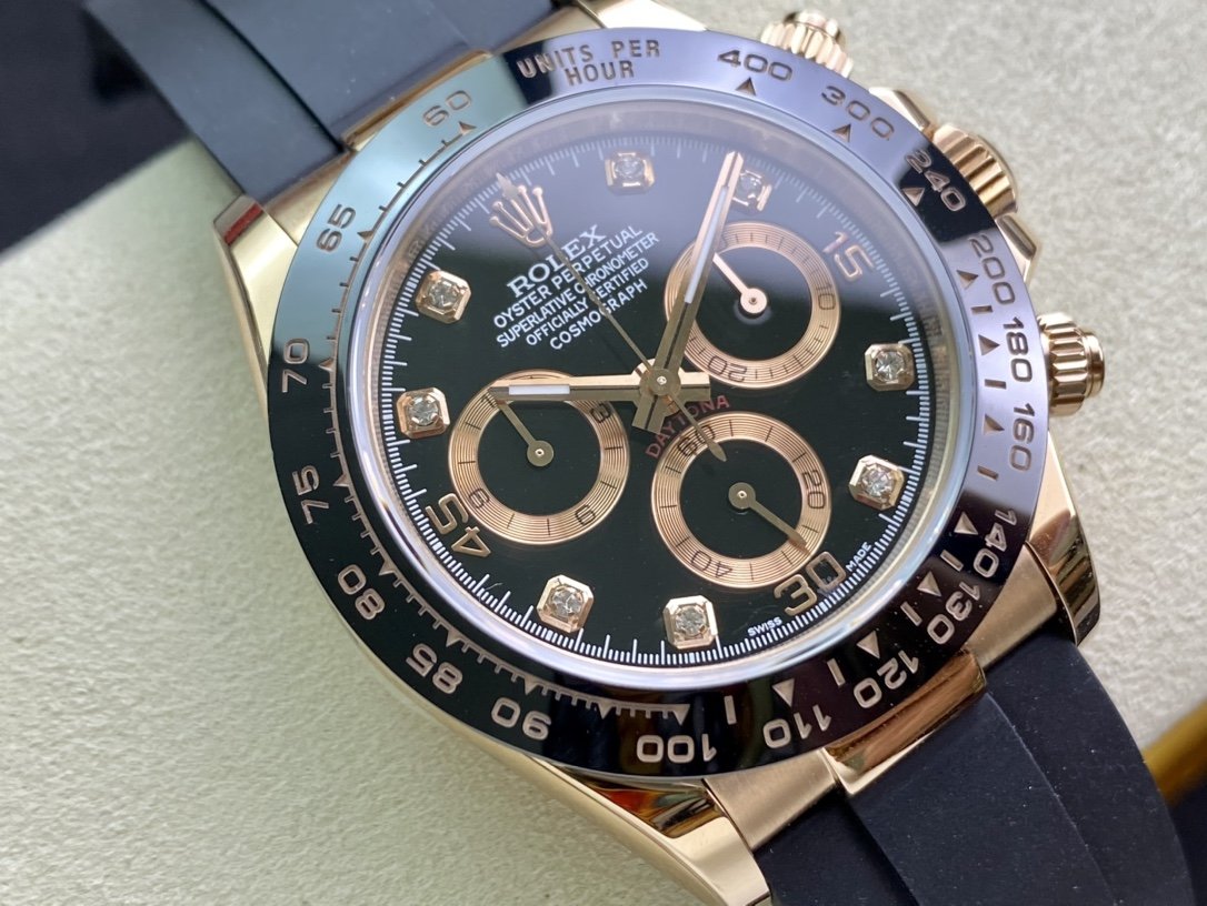 DAYTONA ROSE ROSE GOLD 40MM CERAMIC DIAMOND NUMERALS