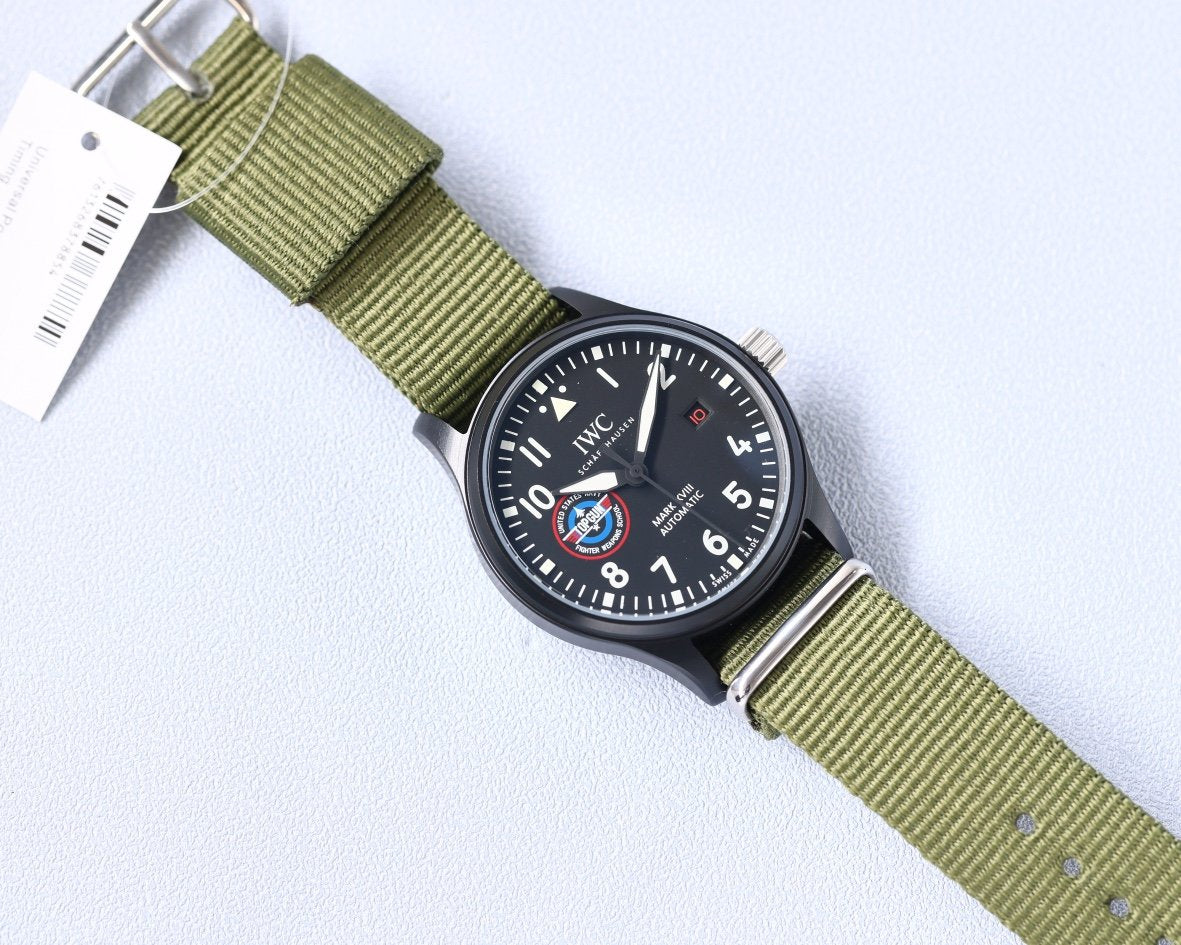 PILOT TOPGUN 41MM BLACK CERAMIC KHAKI TEXTILE