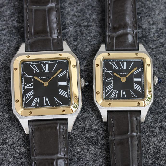 SANTOS DUMONT LADY GOLD CASE LEATHER STRAP