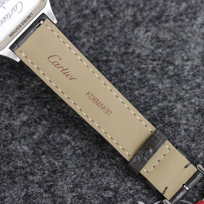 SANTOS DUMONT LADY GOLD CASE LEATHER STRAP