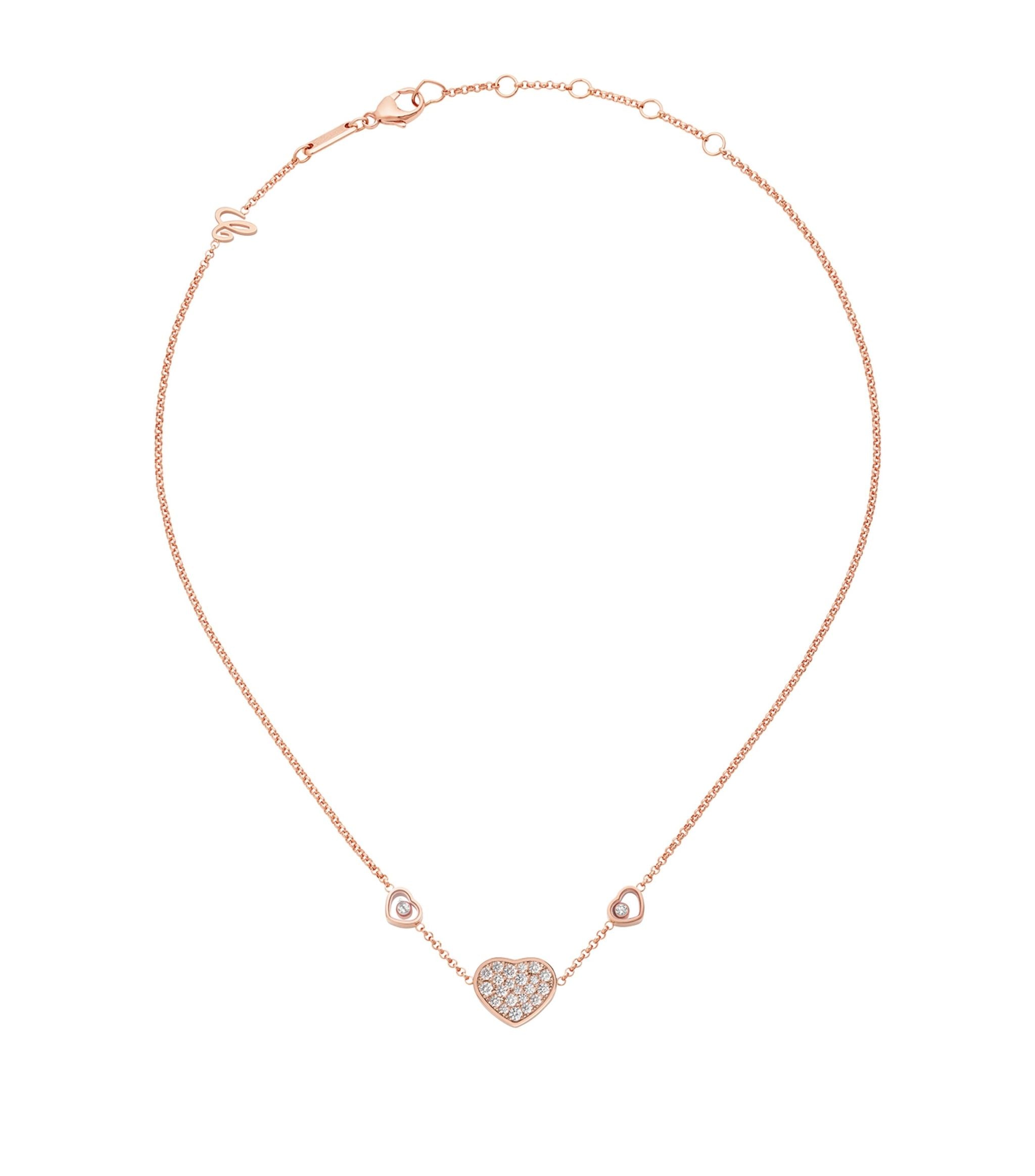 HAPPY HEART NECKLACE 3 MOTIFS DIAMOND