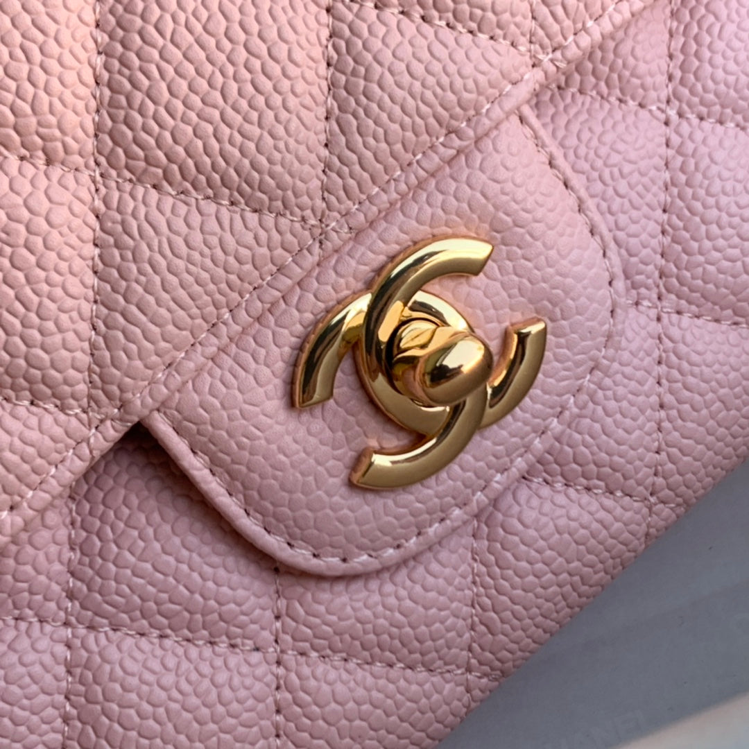 flap bag medium 25 pink caviar ghw