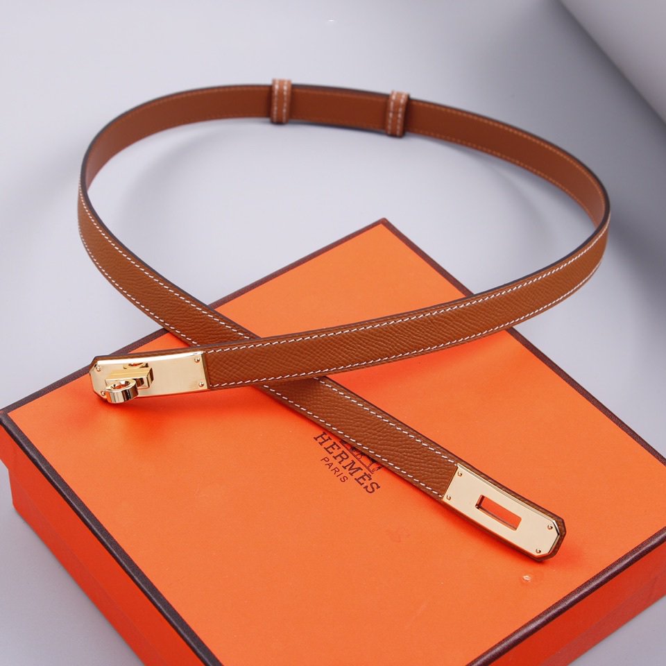 hm kelly belt 18mm gold calfskin pink gold buckle