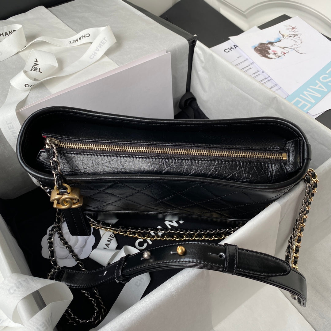 Chanel 2025 Gabrielle Black 25cm Calfskin 320991