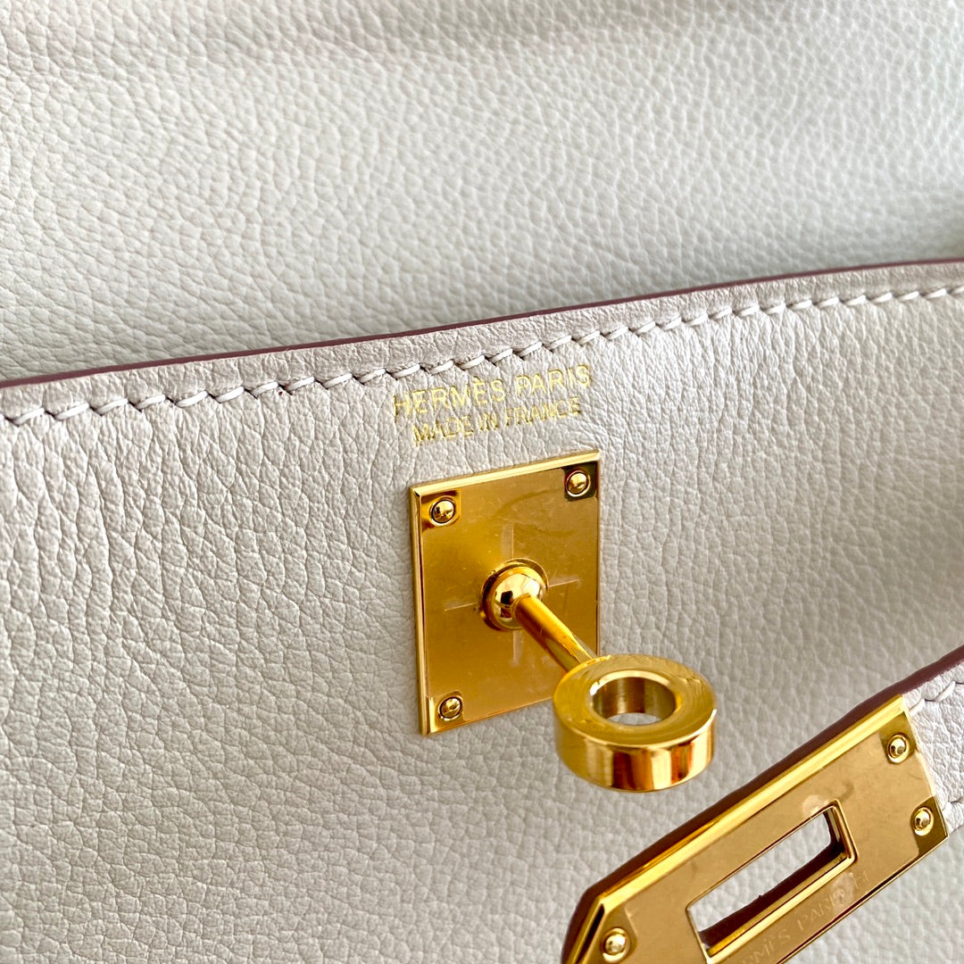 Kelly Danse II 22cm White Evercolor Leather Ghw