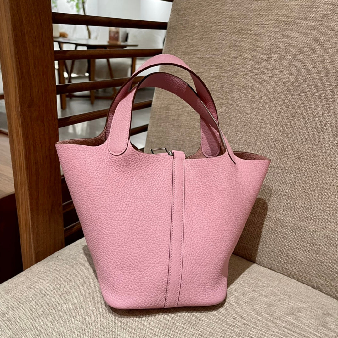 picotin lock 18 pink togo shw