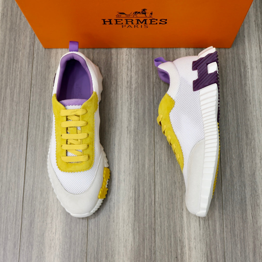 HM BOUNCING SNEAKER CLOUD AND YELLOW BREATHABLE FABRIC