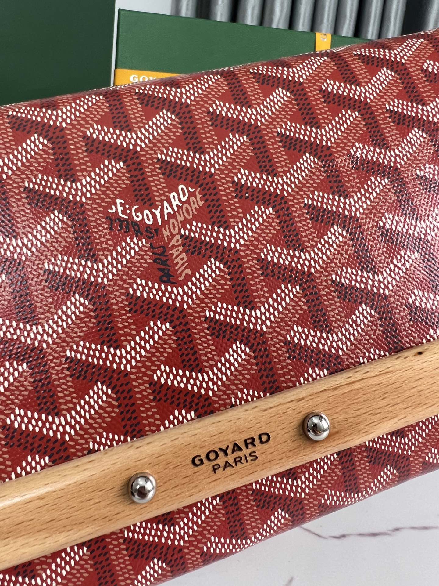 MONTE-CARLO PM CLUTCH 25 IN CLASSIC RED GOYARDINE CANVAS