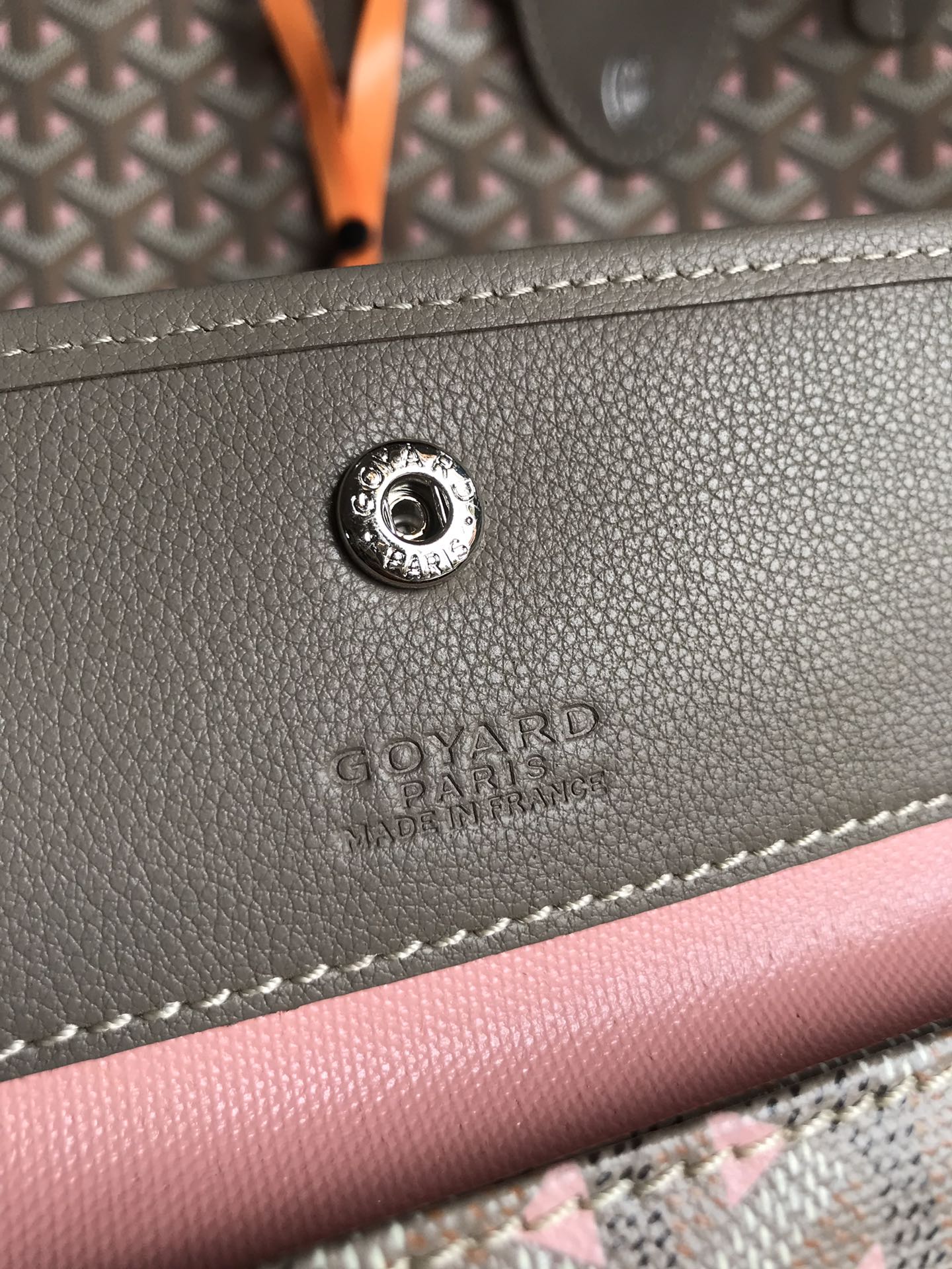 SAINT LOUIS PM 34 IN GREY MIX PINK GOYARDINE CANVAS AND CALFSKIN