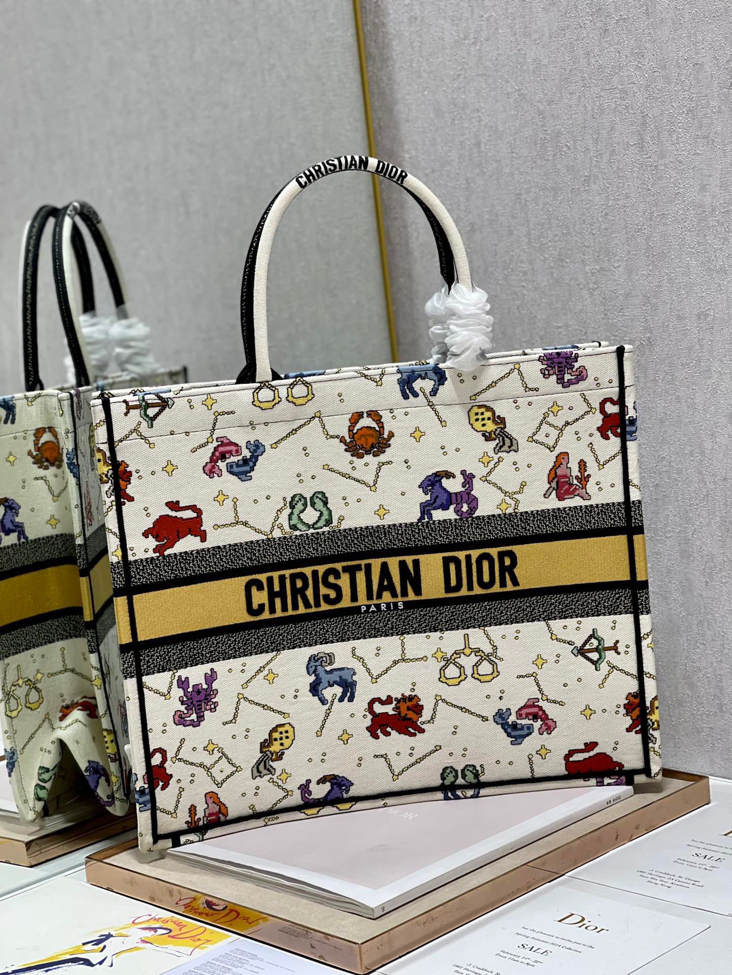 CD Colorful Twelve Constellations Book Tote 42cm Bag Canvas 336606