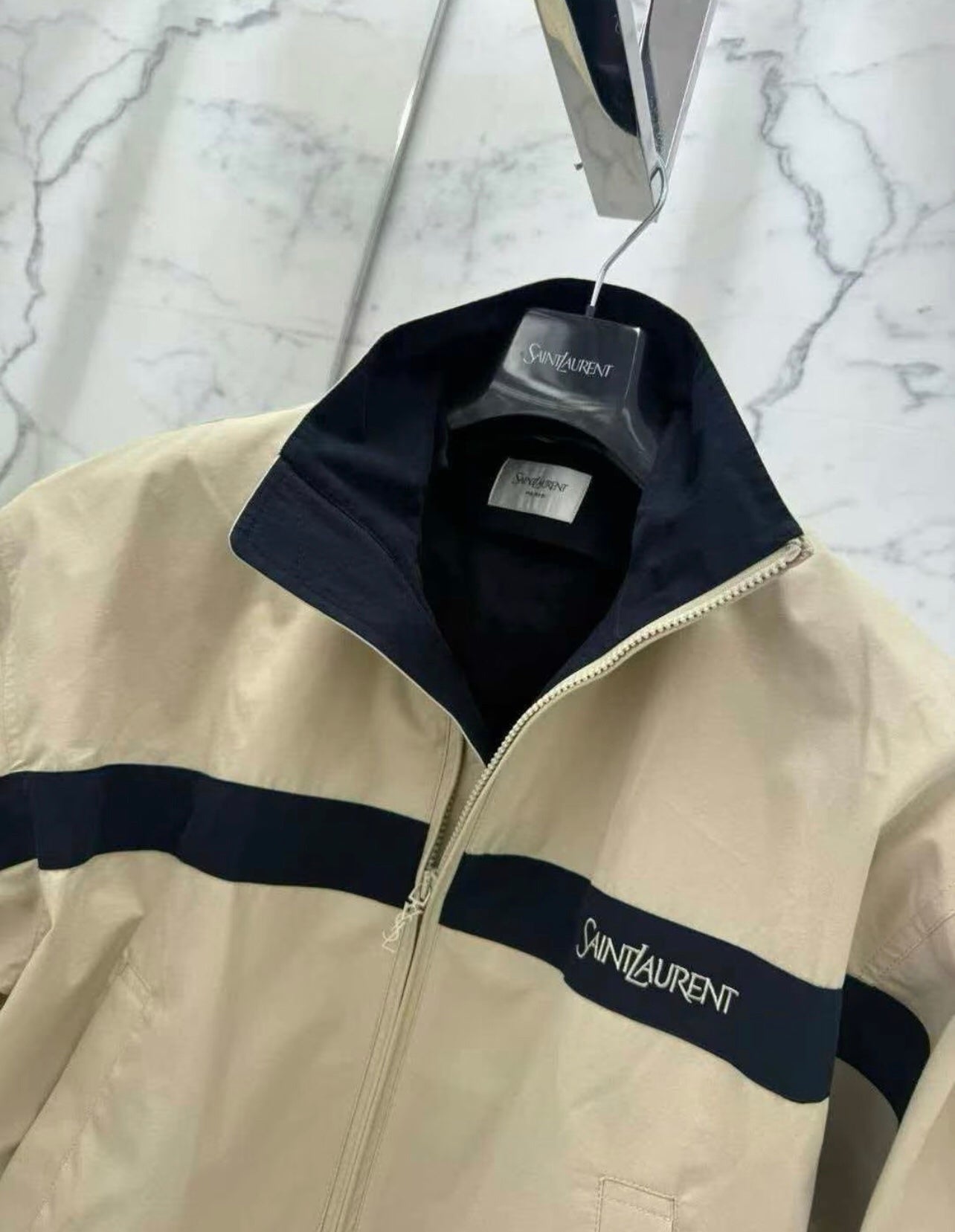 YSL 2026 Sportswear Jacket Khaki mix Navy Blue Cotton
