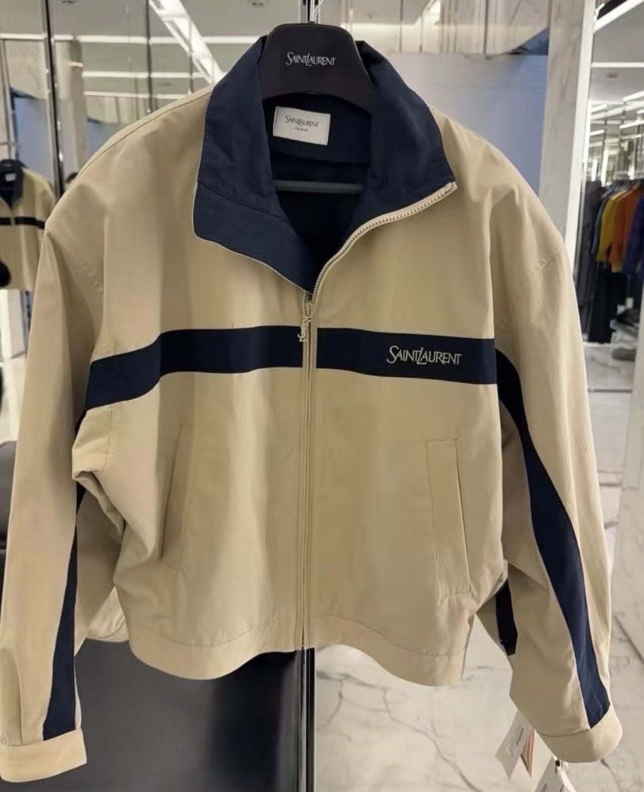 YSL 2026 Sportswear Jacket Khaki mix Navy Blue Cotton