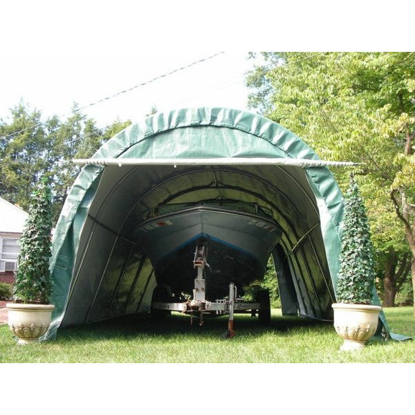 Rhino Shelter Extended Instant Garage Round 12'Wx24'Lx8'H