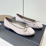 Chanel Ballet Flat Soft Blush Pink Suede