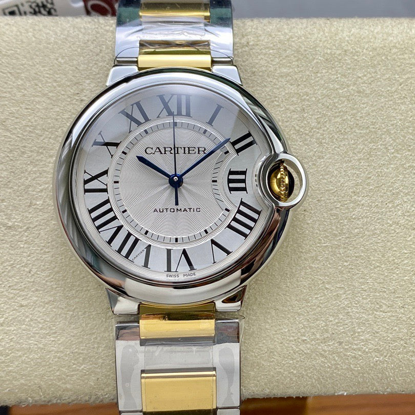 Cartier Balloon 36mm Silver Gold Stainless Steel