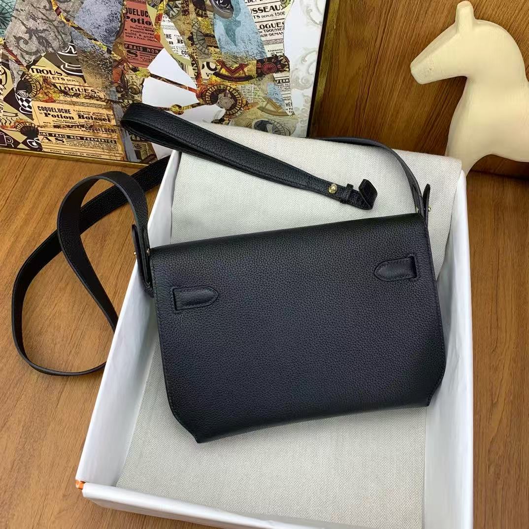 Hermes 2026 Kelly Depeches 25 cm Black Togo Leather Gold Hardware