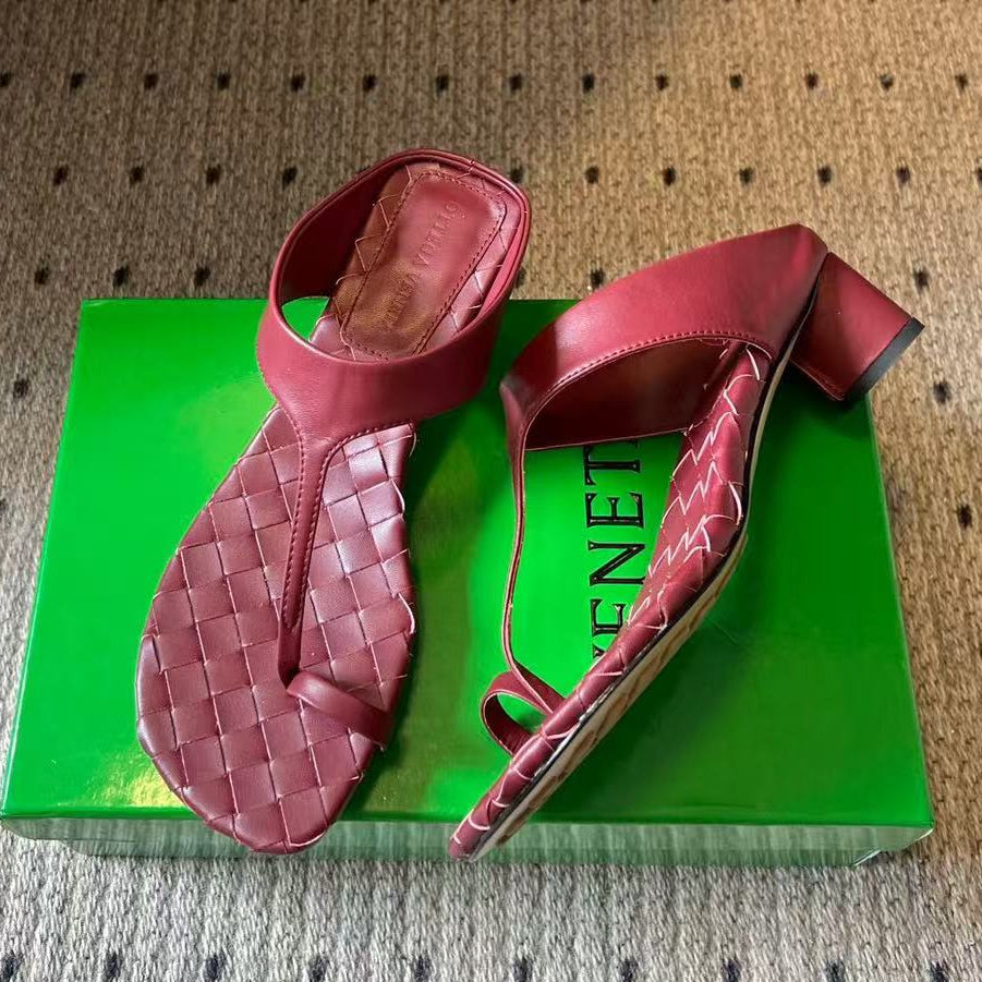 Bottega Veneta 2026 Heeled Thong Sandal 40mm Nappa Leather