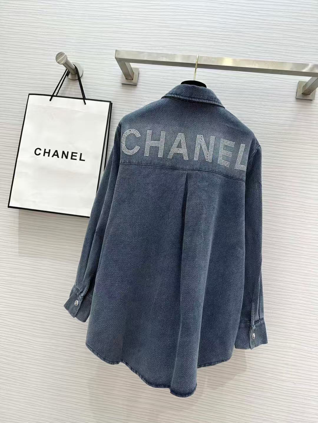Chanel 2026 Denim Shirt Washed Blue Cotton