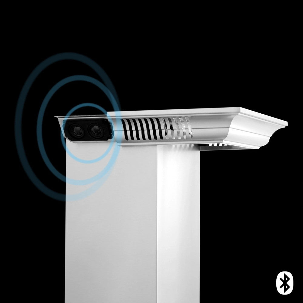 ZLINE Wall Mount Range Hood in Stainless Steel with Built-in CrownSound® Bluetooth Speakers (KBCRN-BT)