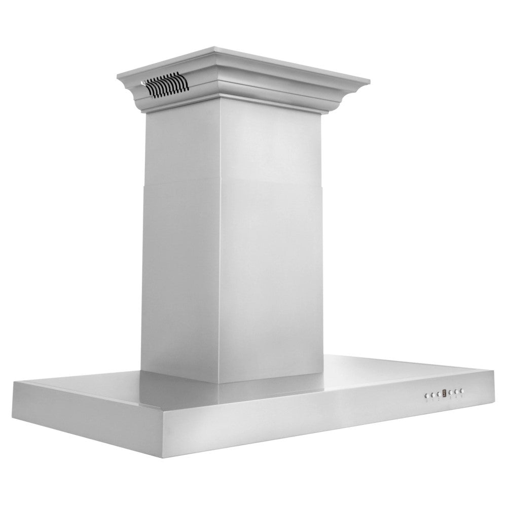 ZLINE Wall Mount Range Hood In Stainless Steel With Built-In CrownSound® Bluetooth Speakers (KECRN-BT)