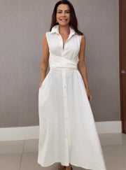 Weißes Wickelkleid