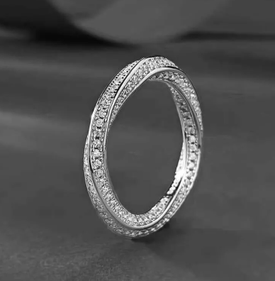 SPIRAL PAVED DIAMOND BAND RING