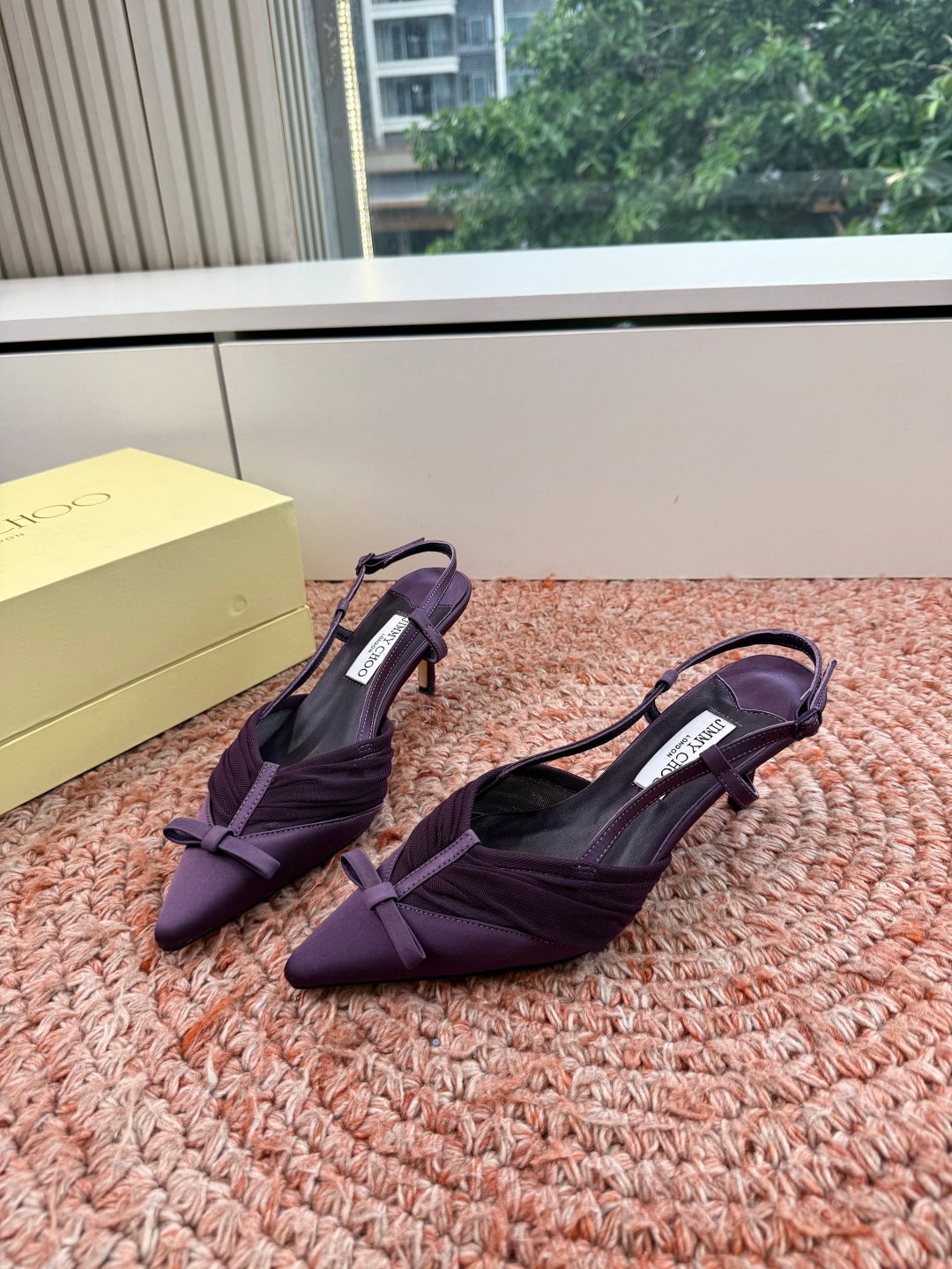 Jimmy Choo 2026 Afia Slingback 60mm Satin Mesh 916775