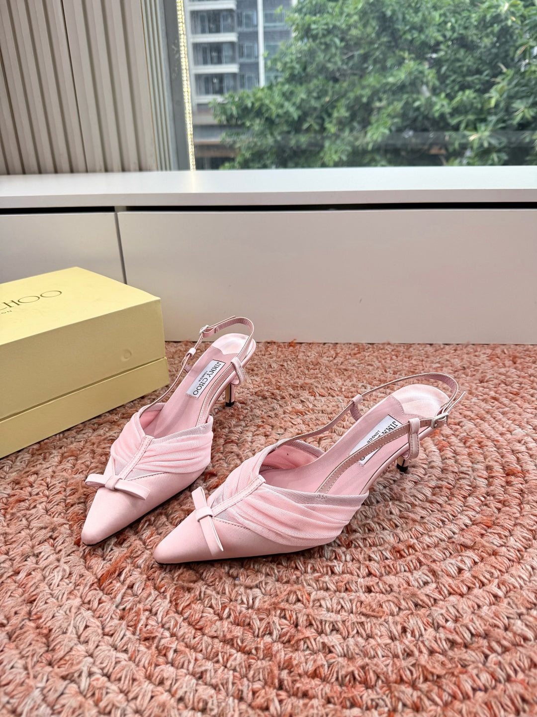 Jimmy Choo 2026 Afia Slingback 60mm Satin Mesh 916775