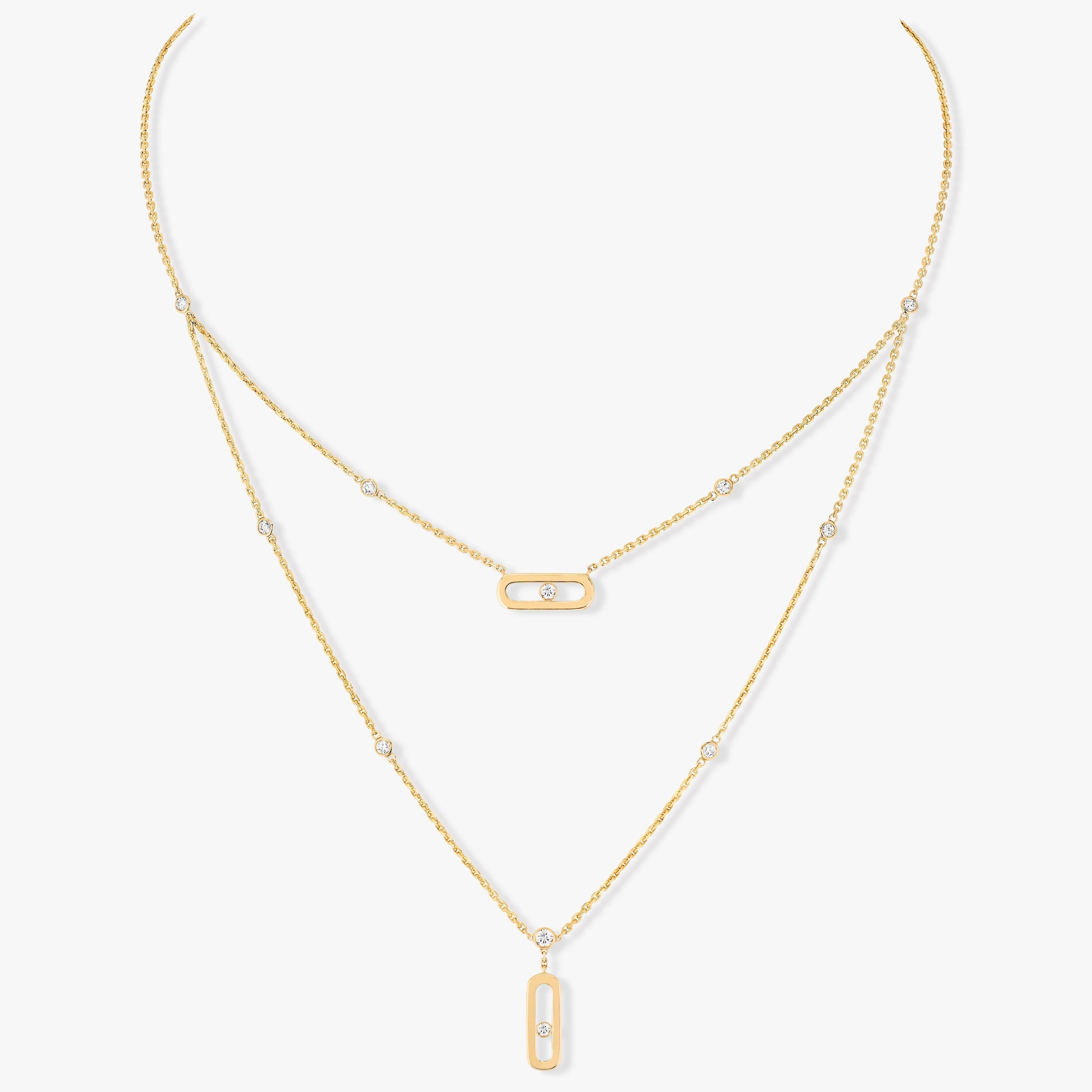 MOVE UNO 2 ROW DIAMOND NECKLACE
