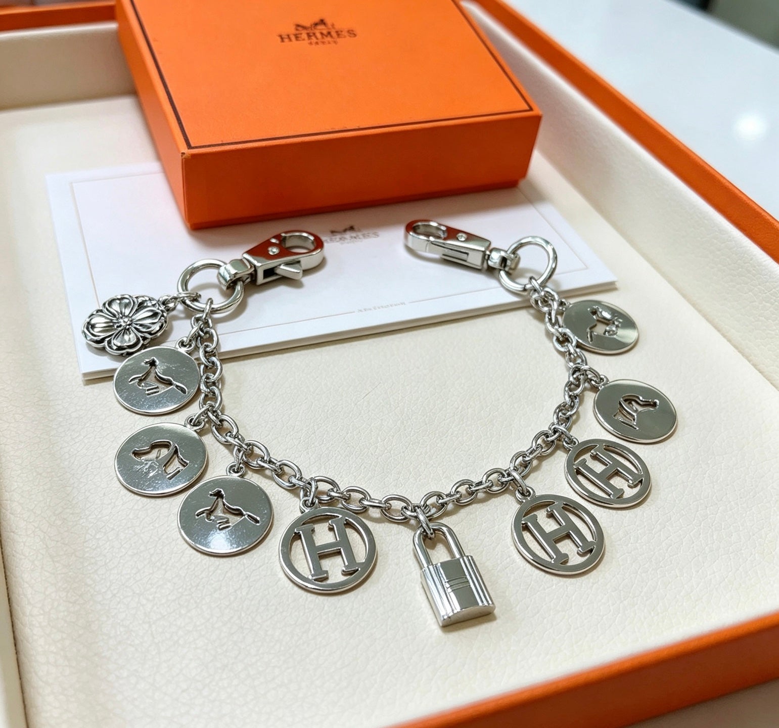 Hermes Breloque Olga Silver Metal