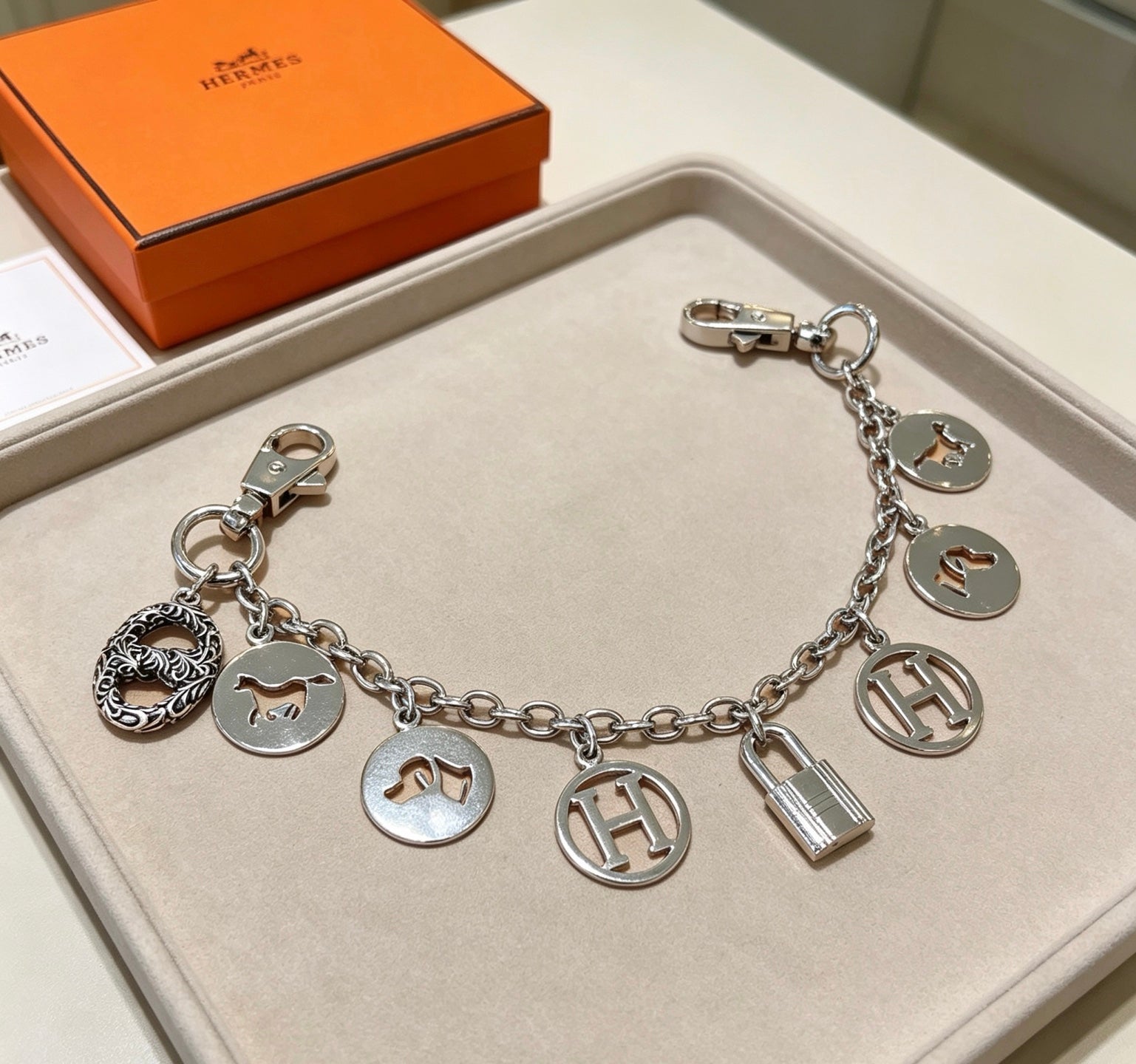 Hermes Breloque Olga Silver Metal