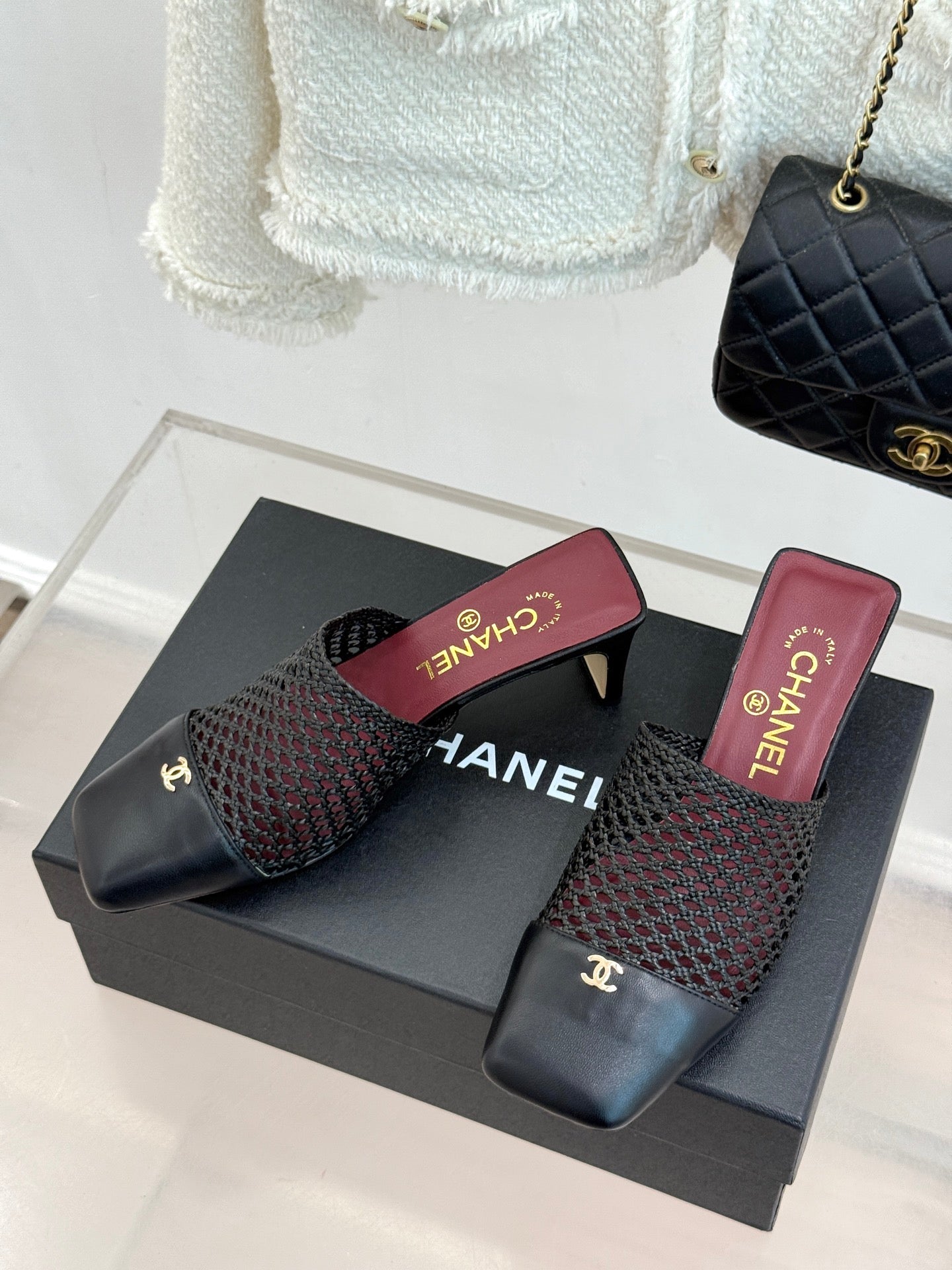 Chanel 2026 Mules 65mm Mesh Sheepskin 920499
