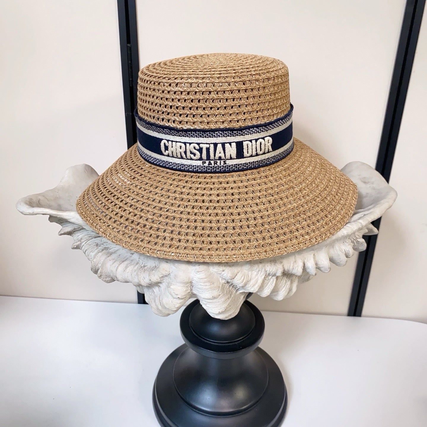Dior Straw Hat With Embroidered Logo 212956