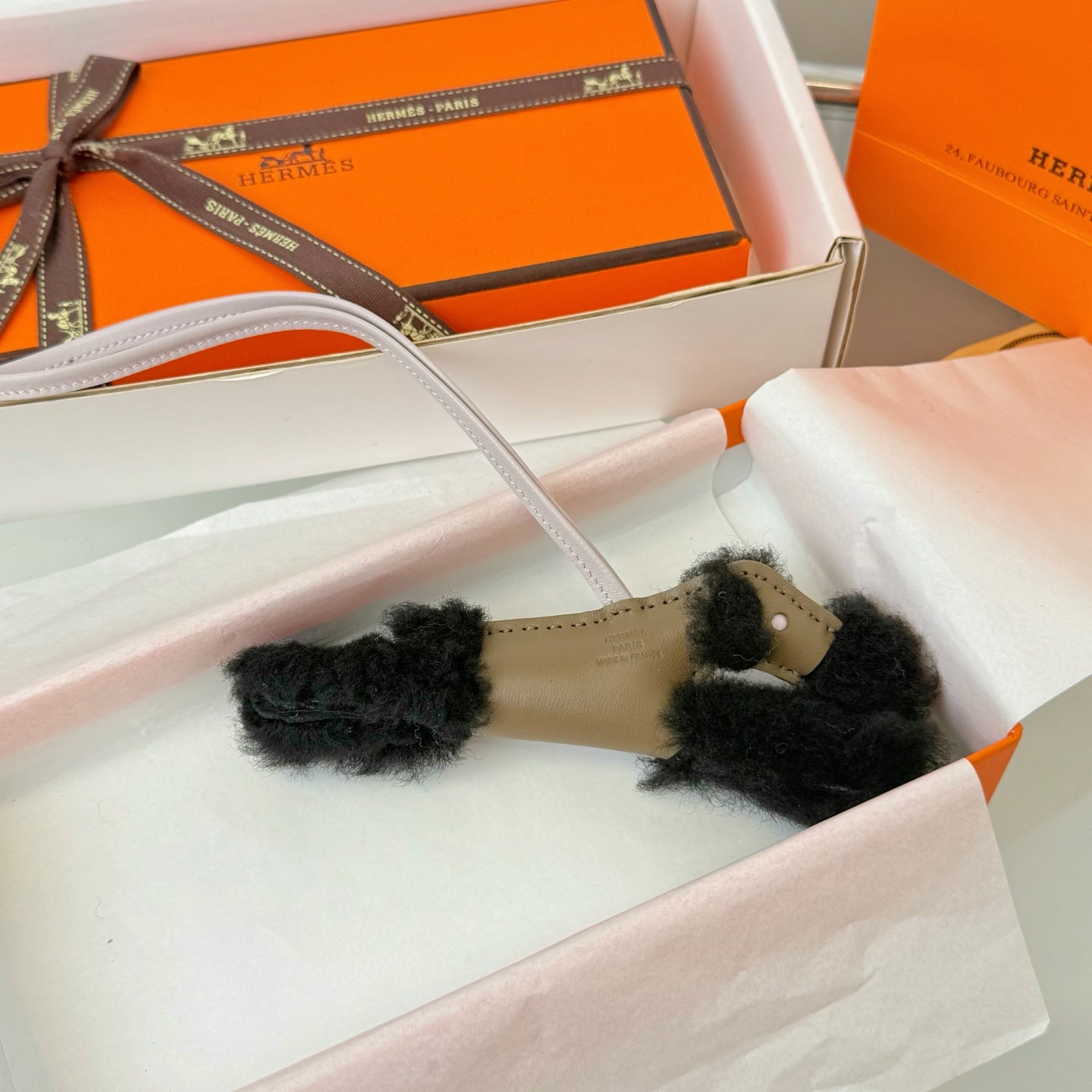 Hermes Budy Charm Leather Wool