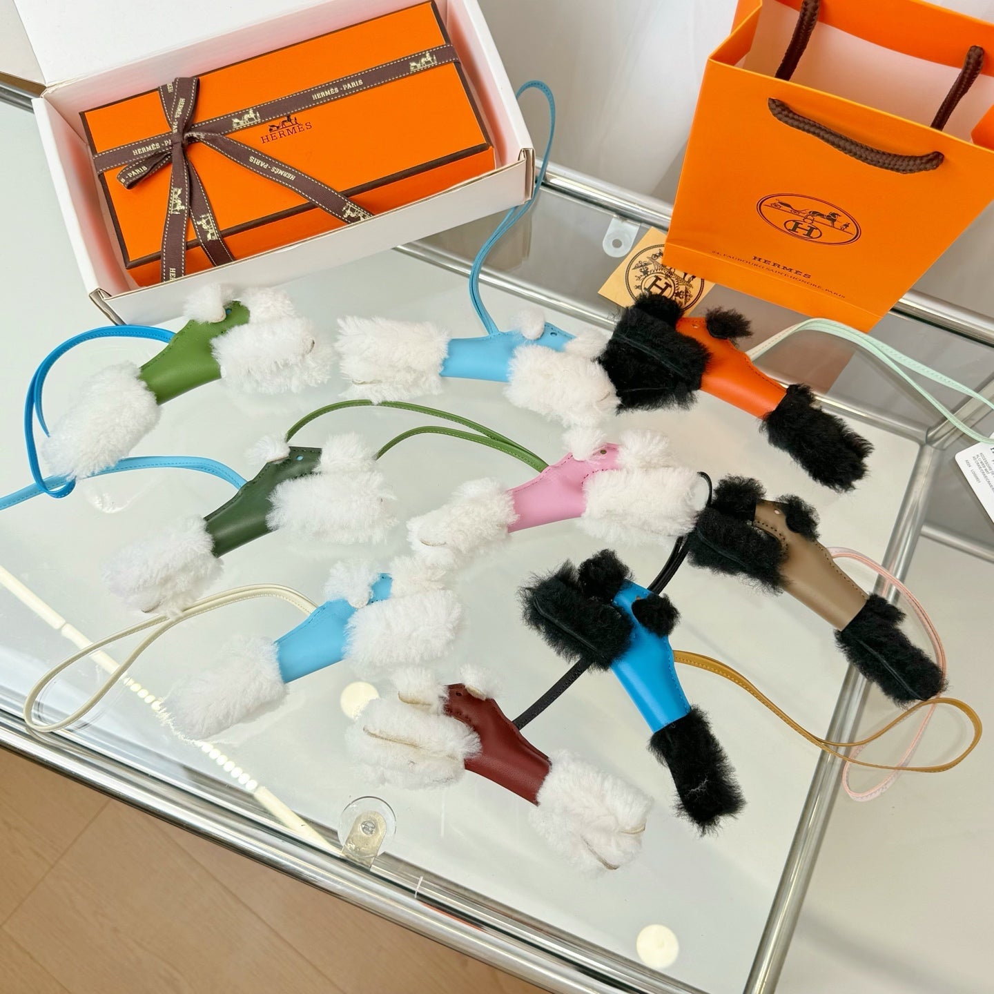 Hermes Budy Charm Leather Wool