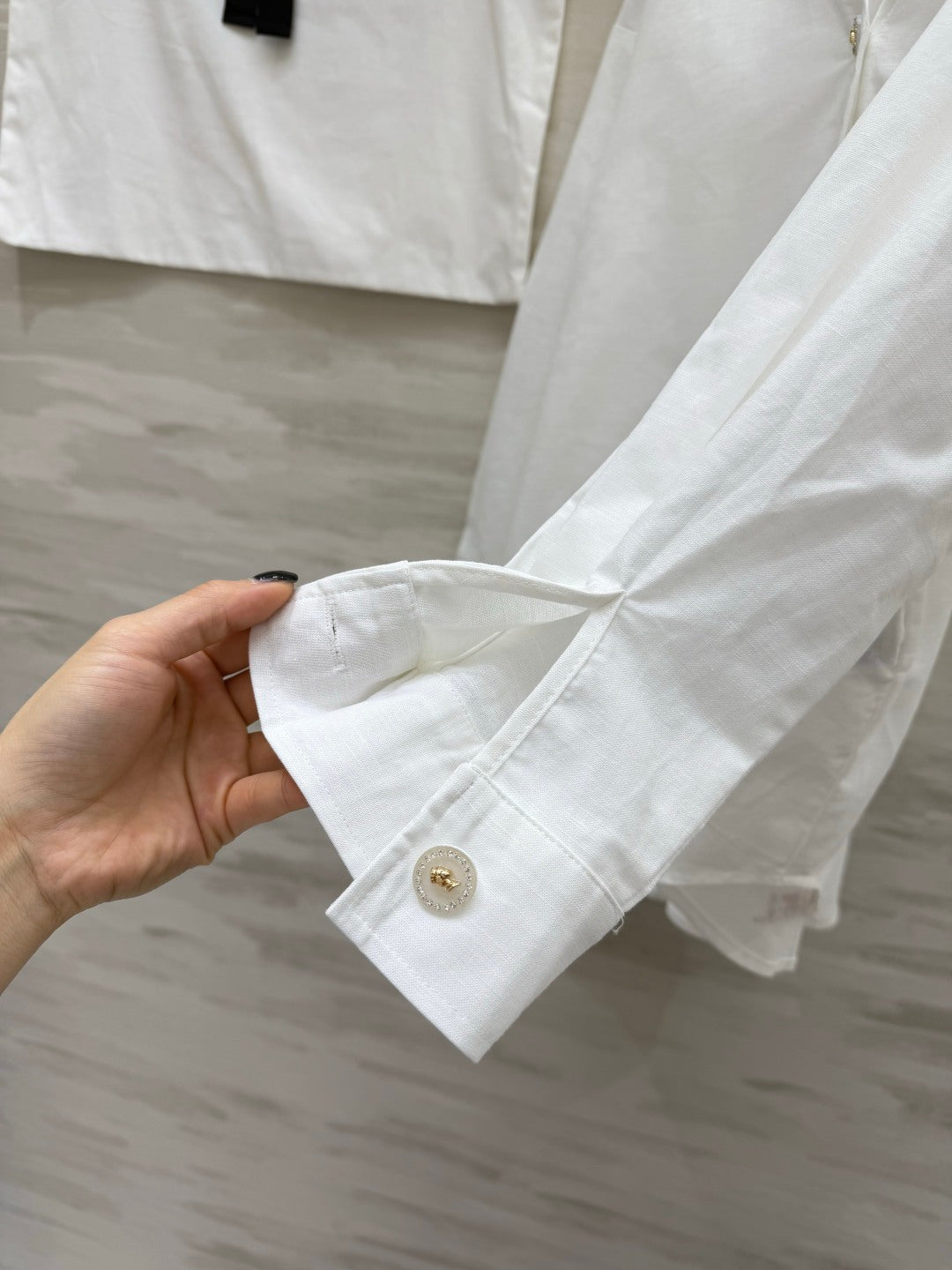 Chanel 2026 V-neck Embroidered Shirt White Cotton 264702