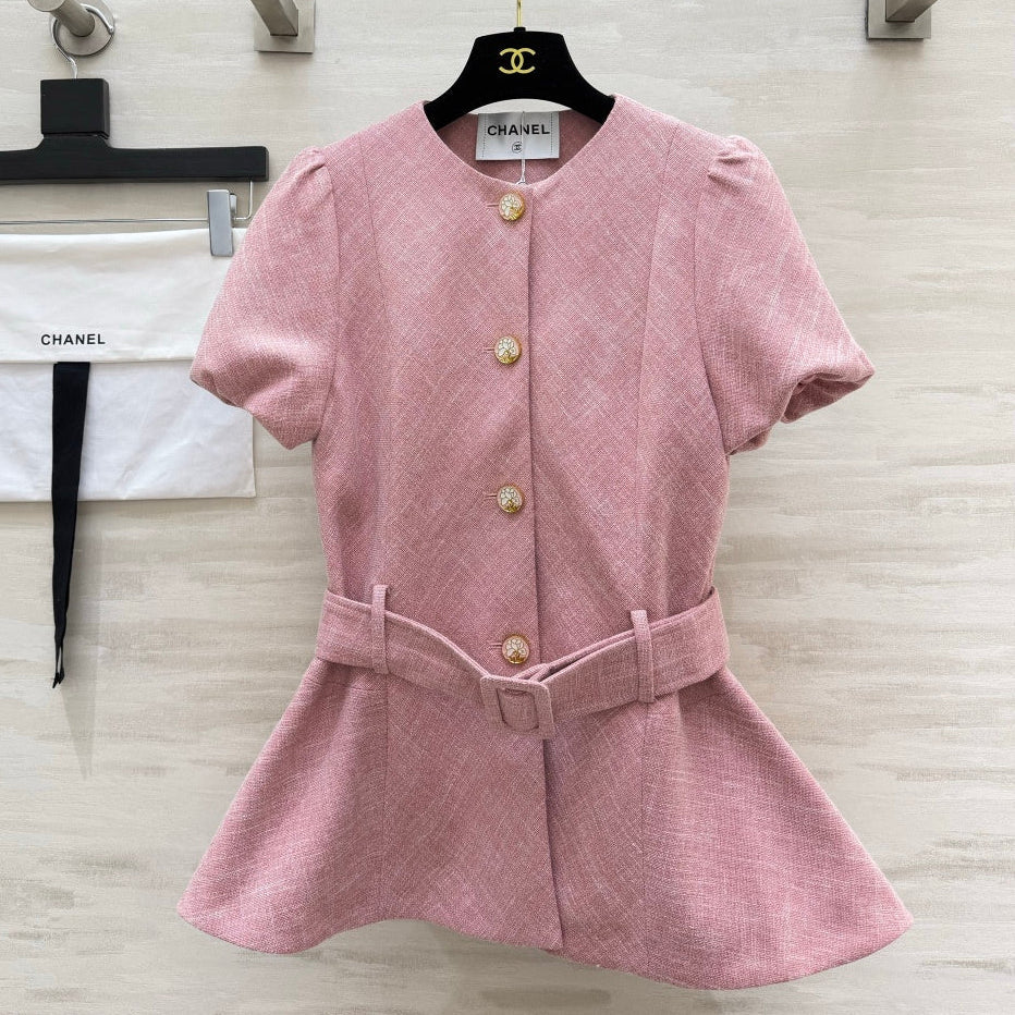 Chanel 2026 Coat Pink Tweed 408529