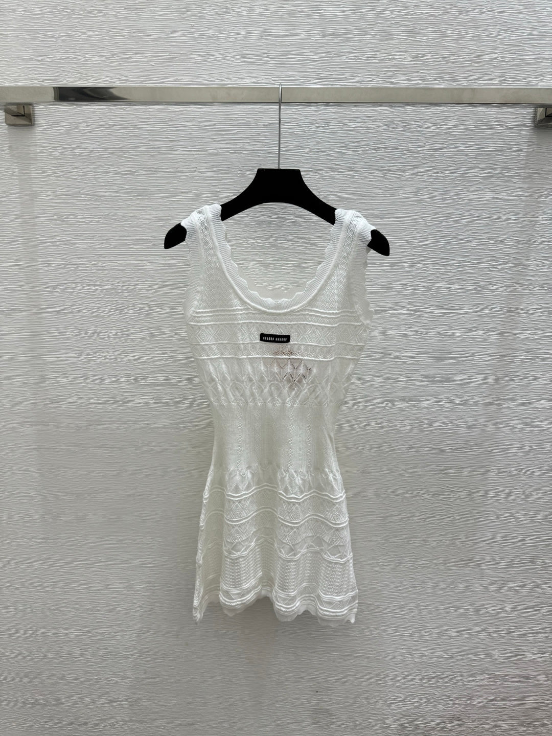 Miumiu 2026 Round Neck Knitted Vest Dress Cotton 516052