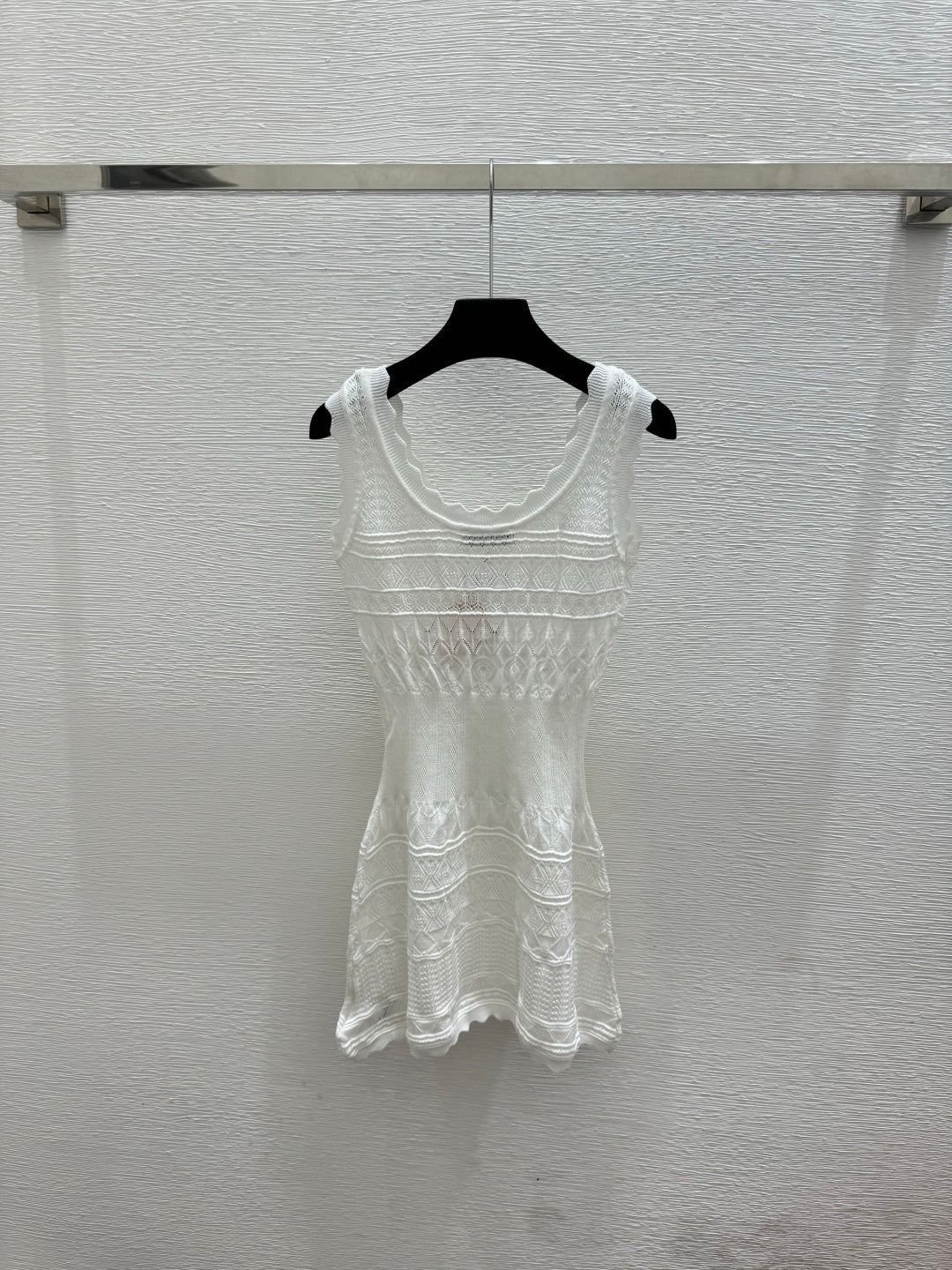 Miumiu 2026 Round Neck Knitted Vest Dress Cotton 516052