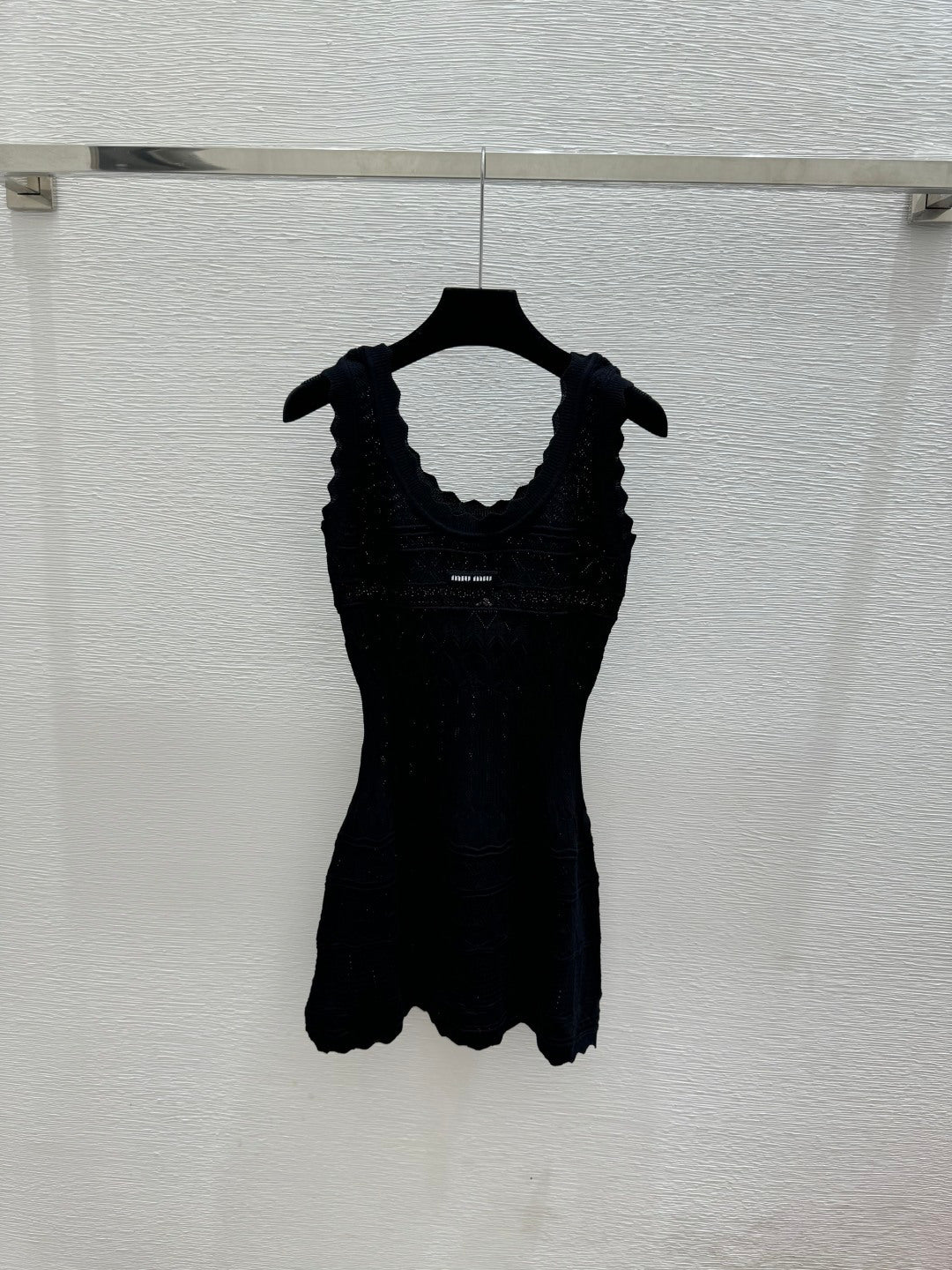 Miumiu 2026 Round Neck Knitted Vest Dress Cotton 516052