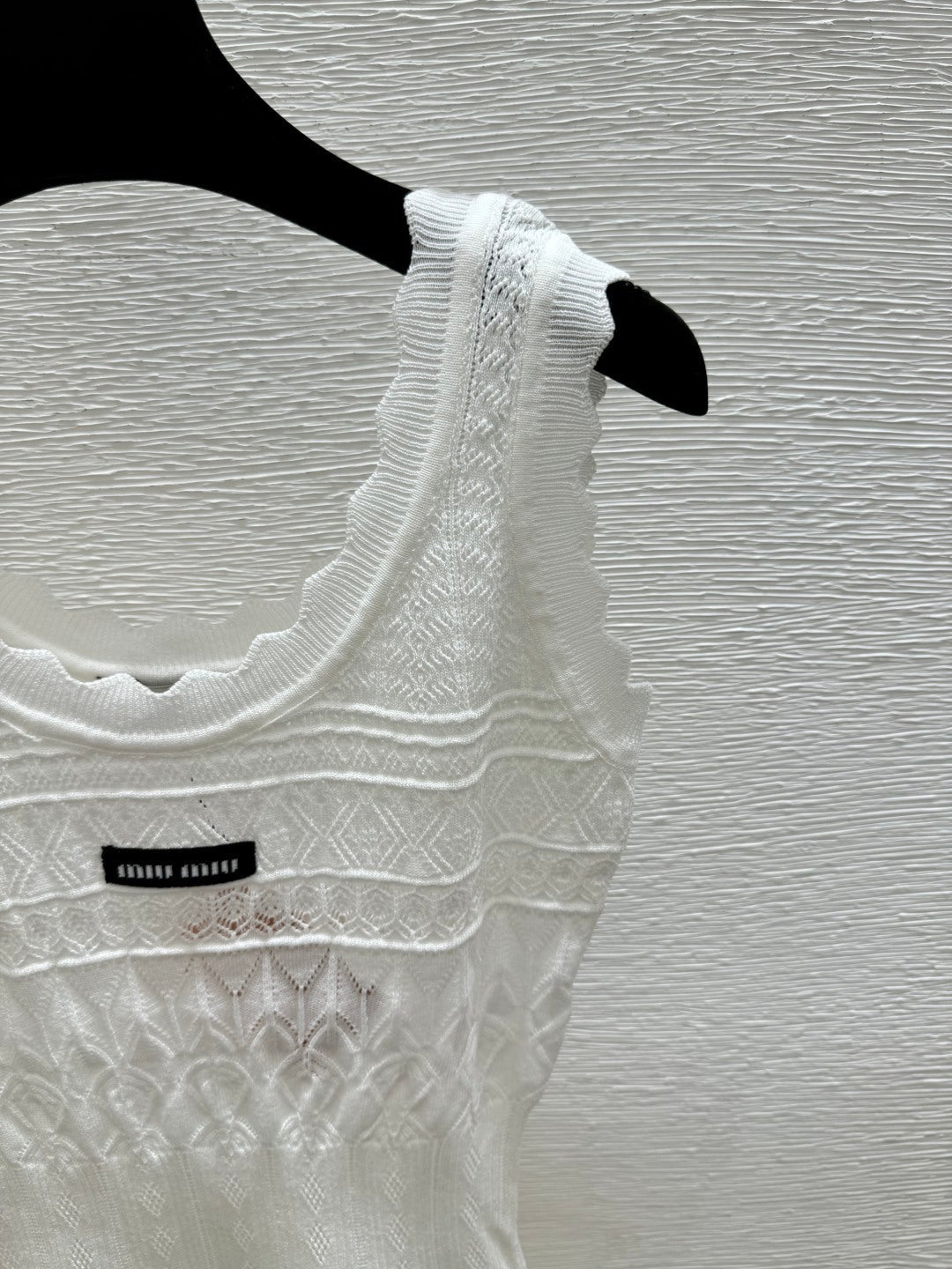 Miumiu 2026 Round Neck Knitted Vest Dress Cotton 516052