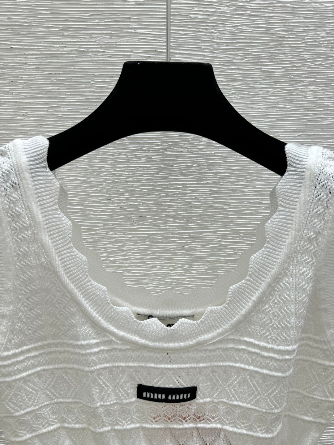 Miumiu 2026 Round Neck Knitted Vest Dress Cotton 516052