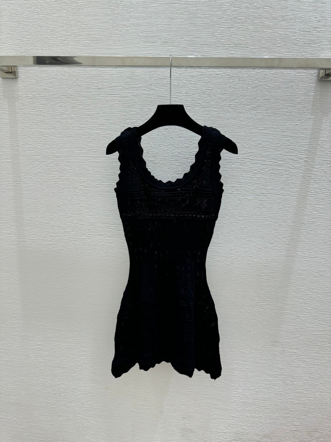 Miumiu 2026 Round Neck Knitted Vest Dress Cotton 516052
