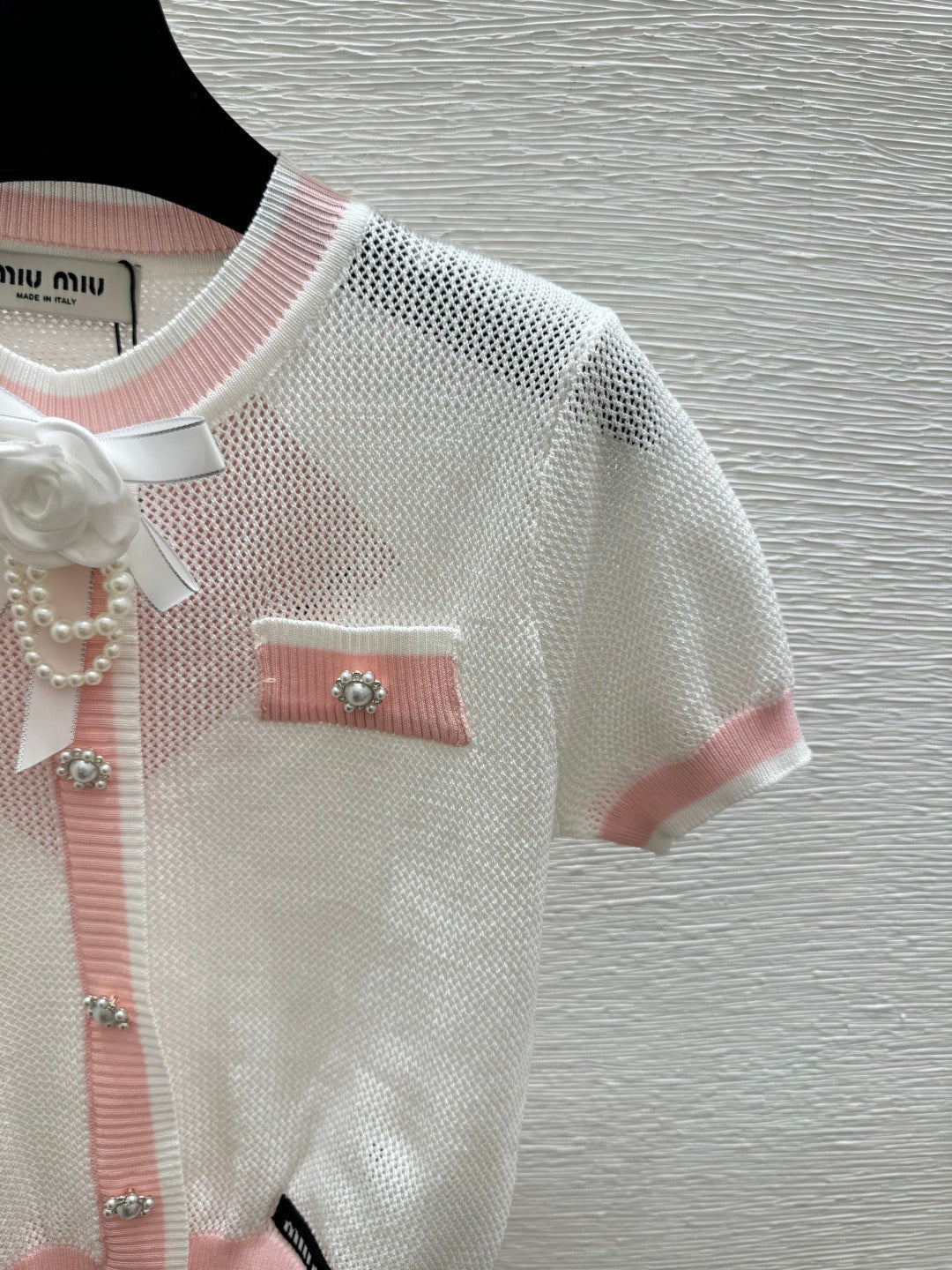 Miumiu 2026 Bow Knit Cardigan Wool 395568