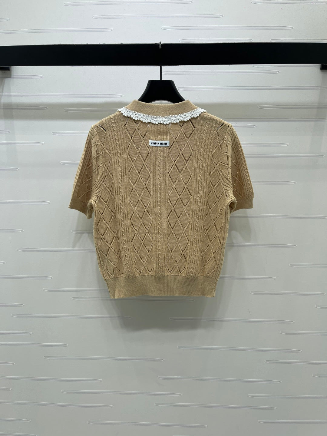 Miumiu 2026 Collar Knit Short Sleeve Cotton 397461