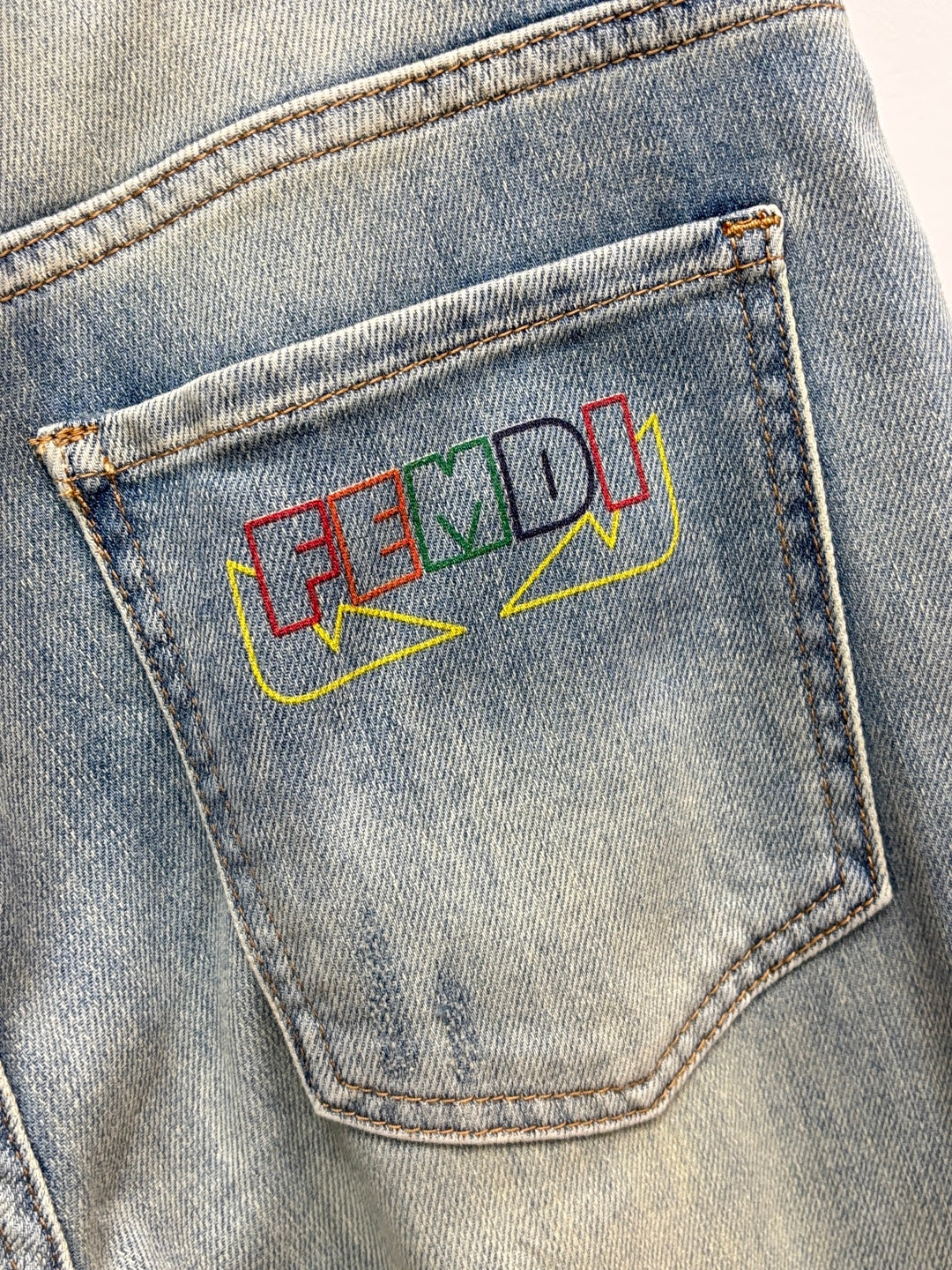 Fendi 2026 Men's Jeans Light Blue Denim 825236