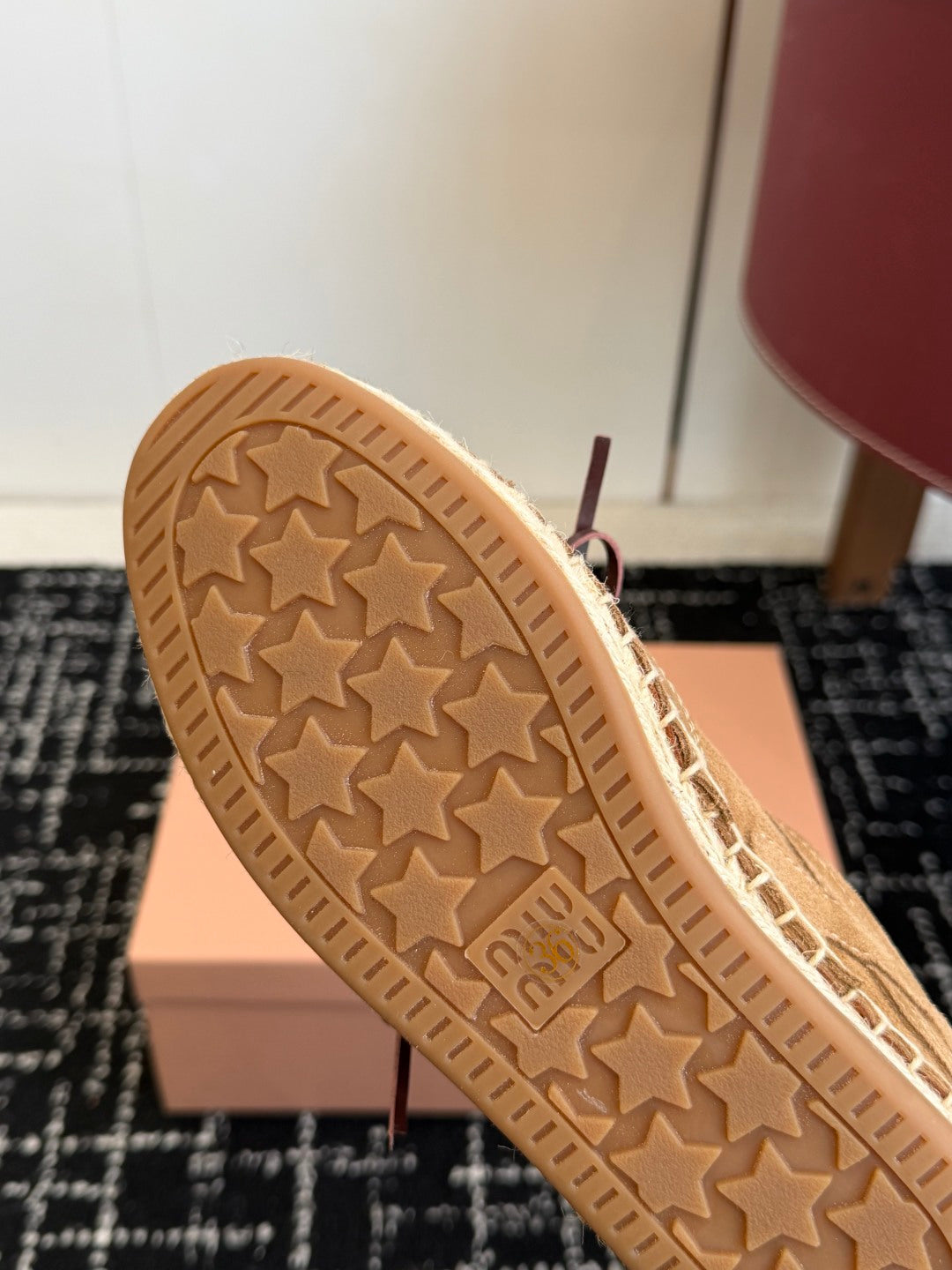 Miu Miu 2026 Espadrille Sneaker Brown Suede Woven 621338