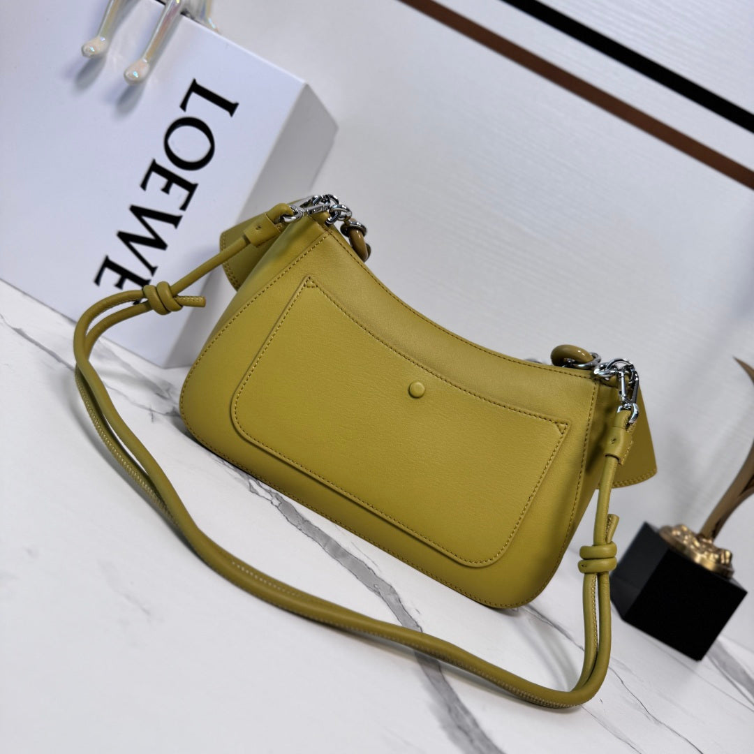 Loewe Ola Medium Bag Mustard Olive Calfskin 274670