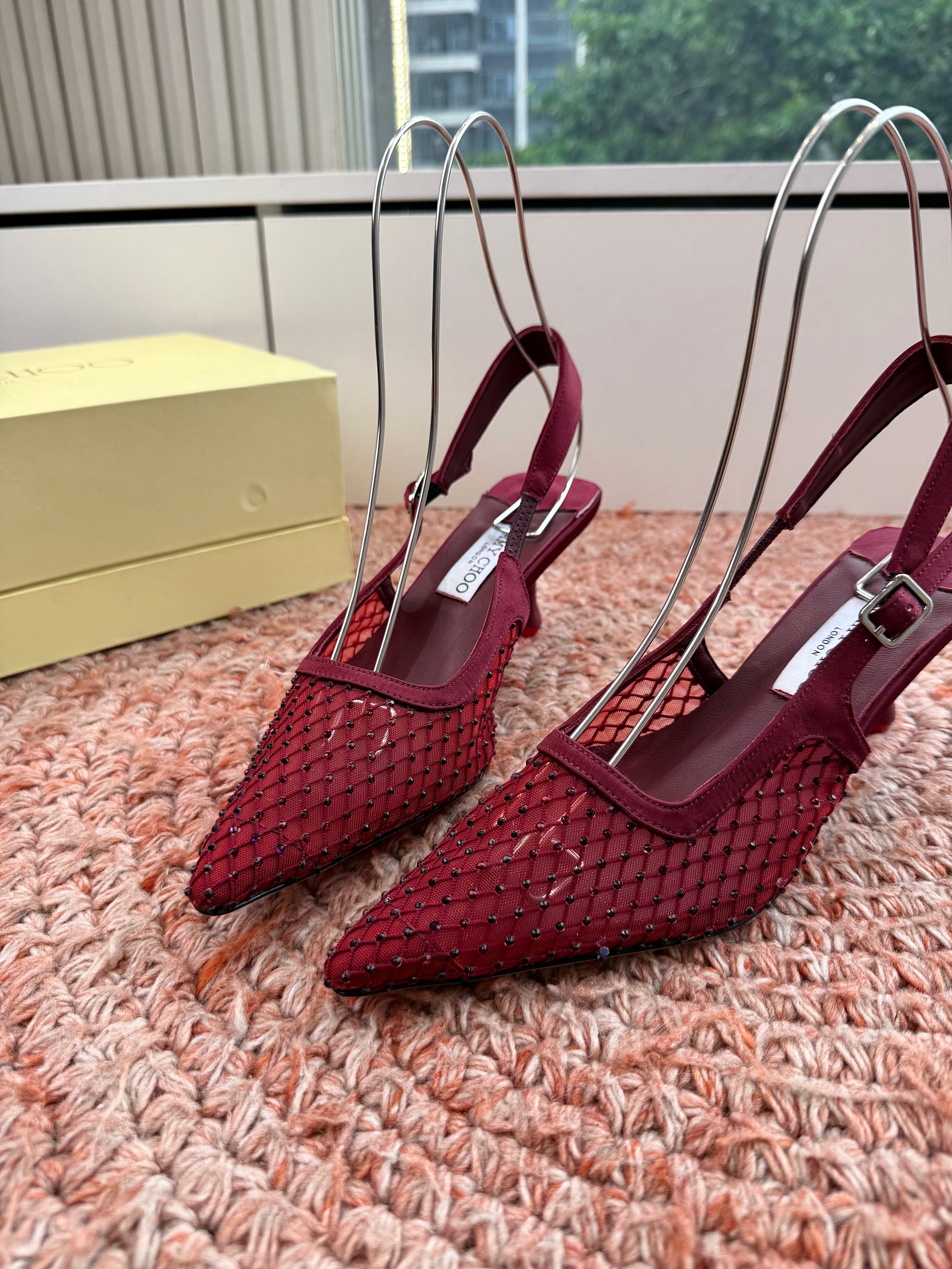 Jimmy Choo 2026 Amel Crystal-Embellished Slingback 50mm Silk 916780
